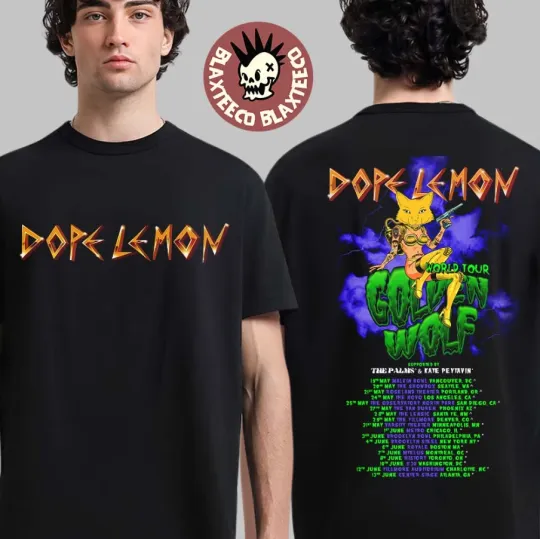 Discover Dope Lemon Golden Wolf World Tour 2025 T-shirt, size S-5XL