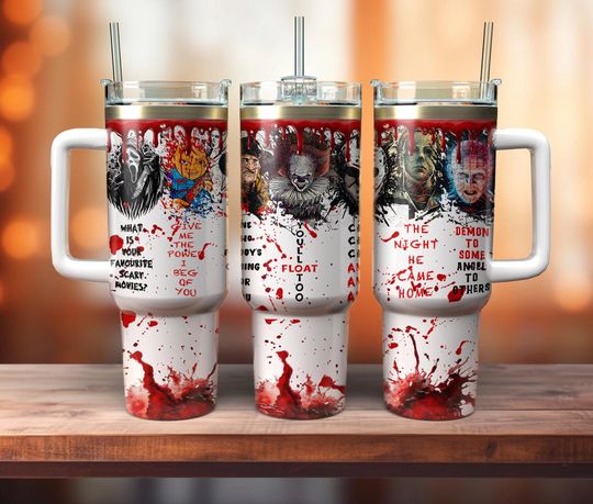 Discover Halloween Horror 40oz Tumbler Wrap  , Horror Movies 40oz Tumbler  , Horror Characters Wrap  , Horror Killers  , Sublimation Designs