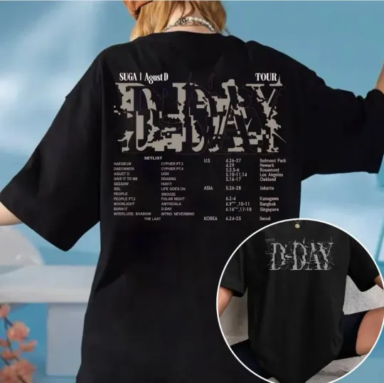 Agust D D-Day Tour T-Shirt Suga Concert Fan Graphic Tee