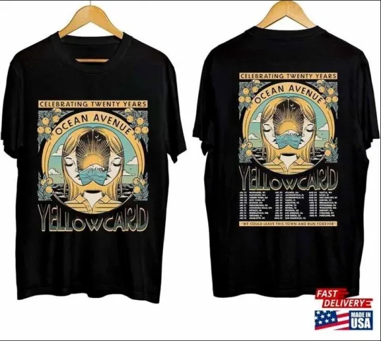 Discover Yellowcard 2024 Ocean Avenue 20 Years Tour T-shirt, size S-5XL