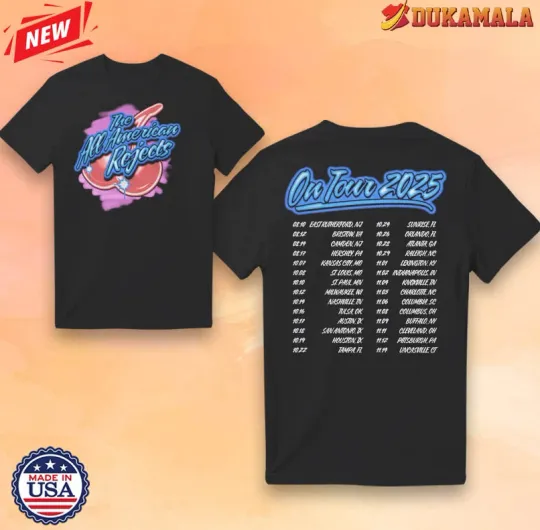 Discover The All American Rejects On Tour 2025 T-shirt, size S-5XL