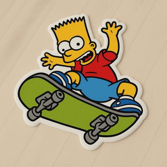 Discover Bart Simpson Skateboard Rug
