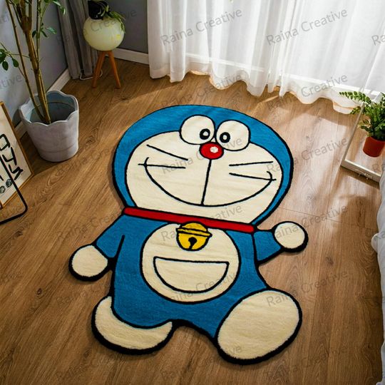 Discover Doraemon Rug: Hand-Tufted Cartoon Carpet, Soft Kids Room Decor