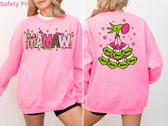 Discover Custom funny character Sweatshirt, Mommy Christmas Hoodie, funny character 2 Sides Tee, Xmas Grandma Tee, Mama funny character Tee, Kids Names Sweatshirt, Xmas Gift