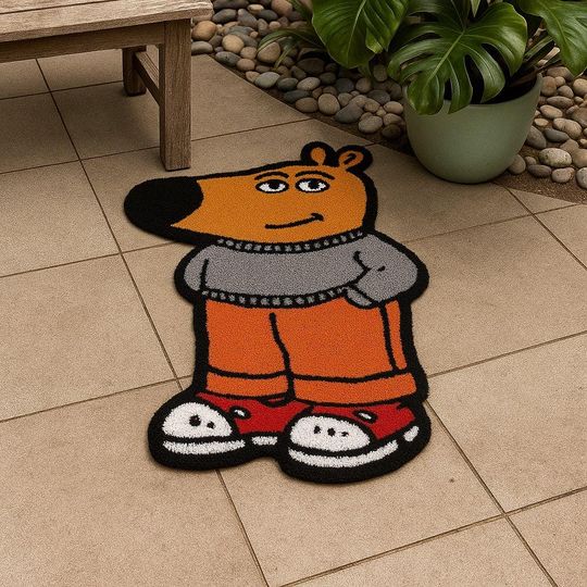 Discover Chill guy rug, chill guy carpet, I am just chill guy rug tufting Cute Cartoon Dog Character Rug | Fun Animal Shaped Floor Mat