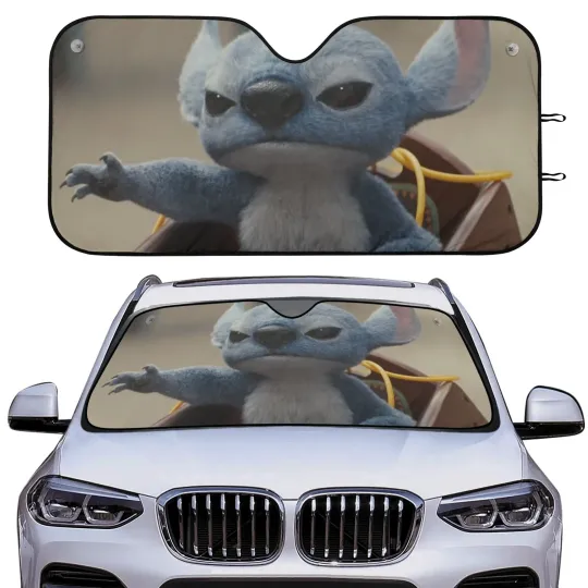 Discover Disney Lilo & Stitch Car SunShade Cute Cartoon Style UV Protection for Cars
