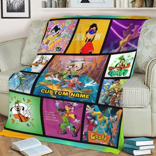A Goofy Movie Fleece Blanket, Goofy Max And Roxanne Home Decor, Blanket For Kid Baby Adults, Cute Christmas Gift
