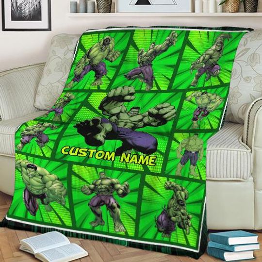 The Incredible Hulk Blanket, Custom Kids Blanket, Hulk Blanket, Marvel Incredible Hulk Blanket, Gift For Him