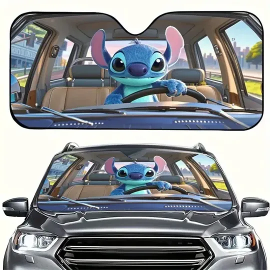 Discover Disney Stitch Officially Licensed Car Sun Visor - Cute Cartoon Design, Fit for F