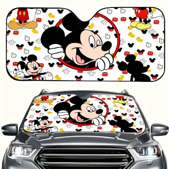 Discover Disney Mickey Mouse Car Sunshade, UV Protection, Heat Reflector, Windshield