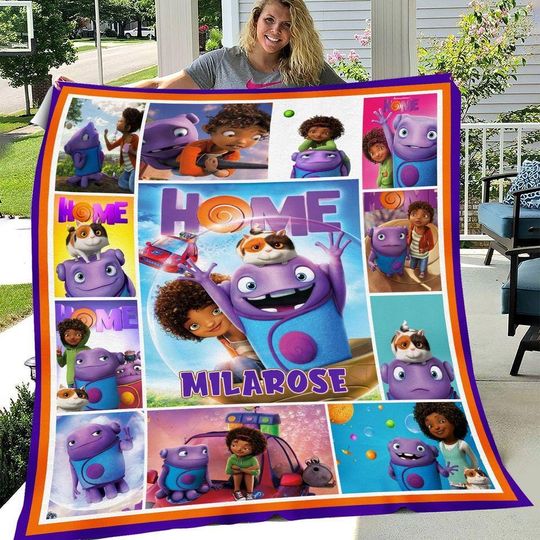 Discover Personalized Oh Home Quilt Blanket, Boov Oh Baby Cartoon Quilt Blanket, Cartoon Bedding Blanket, Bedding Decor, Home Decor Gift.