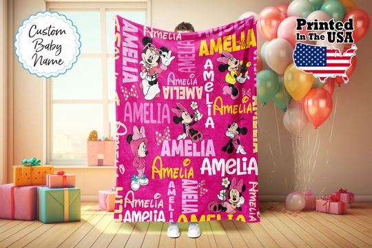 Discover Personalized Cartoon Blanket, Cartoon Blanket, Custom Cartoon Blanket, Baby Blanket, Birthday Gift, Custom Name Blanket, Monogram Blanket