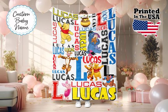 Custom Cartoon Blanket, Cartoon Blanket, Personalized Cartoon Blanket, Baby Blanket, Birthday Gift, Custom Name Blanket, Monogram Blanket