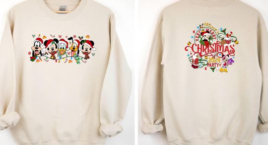 Discover Christmas Disney Sweatshirt, Xmas Party Wear, Christmas 2 Sides Wear, Merry Christmas Wear, Mickey Xmas