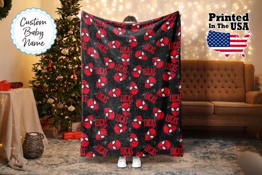 Discover Custom Superhero Blanket, Superhero Blanket, Personalized Cartoon Blanket, Baby Blanket, Birthday Gift, Custom Name Blanket,Monogram Blanket