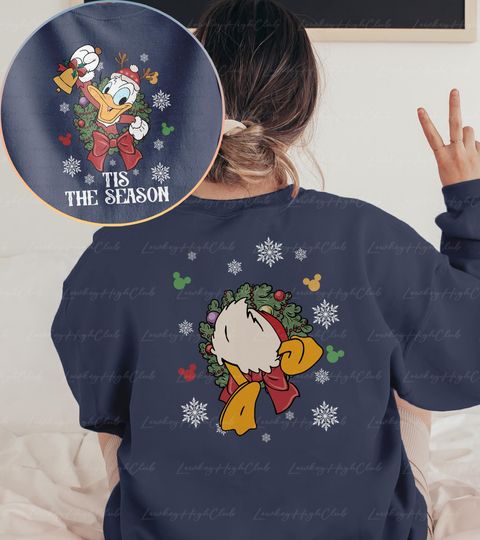 Donald Duck Christmas 2 Sided Sweatshirt, Donald Holidays 2 Sided Shirt, Mickey Friends Merry Christmas Shirt, Disney Gift For Family