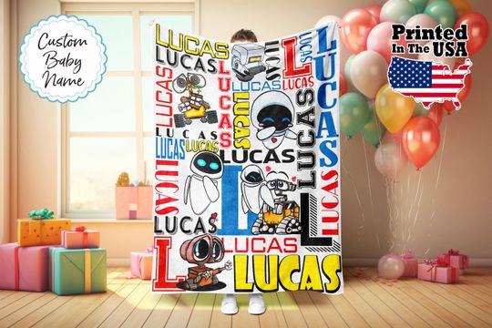 Personalized Cartoon Blanket, Cartoon Blanket, Custom Cartoon Blanket, Baby Blanket, Birthday Gift, Custom Name Blanket, Monogram Blanket