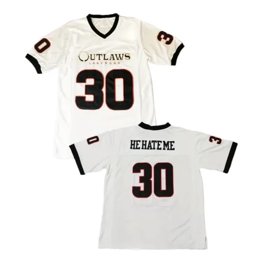 Discover Las Vegas Outlaws #30 He Hate Me Stitched Football Jersey XFL Men's  X-Large XL