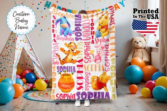 Discover Personalized Cartoon Blanket, Cartoon Blanket, Custom Cartoon Blanket, Baby Blanket, Birthday Gift, Custom Name Blanket, Monogram Blanket