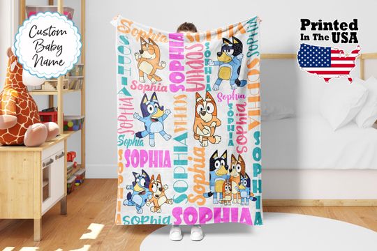 Discover Personalized Cartoon Blanket, Cartoon Blanket, Custom Cartoon Blanket, Baby Blanket, Birthday Gift, Custom Name Blanket, Monogram Blanket