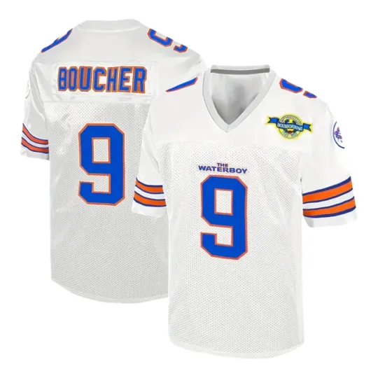 The Waterboy Bobby Boucher #9 Football Jersey Adam Sandler White