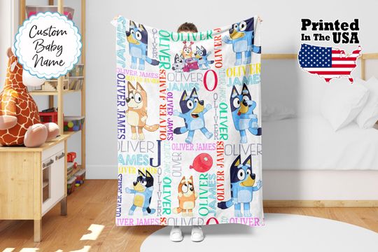 Discover Custom Cartoon Blanket, Cartoon Blanket, Personalized Cartoon Blanket, Baby Blanket, Birthday Gift, Custom Name Blanket, Monogram Blanket