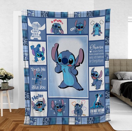 Discover Lilo n Stitch Blanket, Ohana Means Family Blanket , Stitch Lovers Fleece Blanket