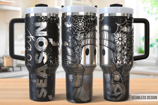 Discover Spooky Season 40oz Tumbler Laser Engraving Wrap, Halloween Tumbler Laser svg, 40oz Laser Engraved Svg, Laser Engraving Svg, Laser Rotary