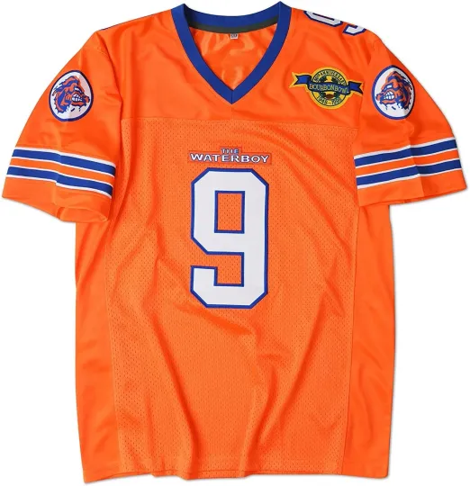 The Waterboy Bobby Boucher #9 Football Jersey Adam Sandler Orange