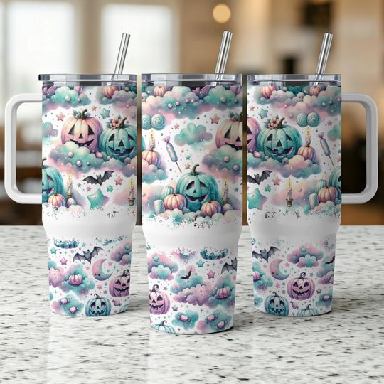Discover Pastel Halloween Tumbler Wrap: 40oz Sublimation Design (Digital Download)