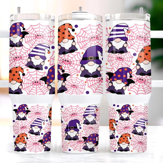 Discover Halloween Gnome Tumbler Wrap: Spider Web 40oz Tumbler Design (Digital Download)