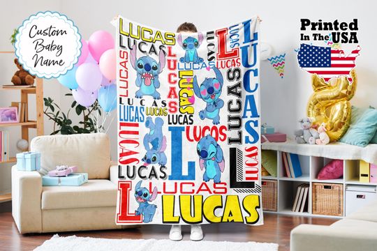 Personalized Cartoon Blanket, Cartoon Blanket, Custom Cartoon Blanket, Baby Blanket, Birthday Gift, Custom Name Blanket, Monogram Blanket