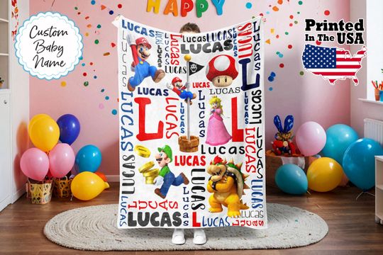 Discover Custom Cartoon Blanket, Cartoon Blanket, Personalized Cartoon Blanket, Baby Blanket, Birthday Gift, Custom Name Blanket, Monogram Blanket