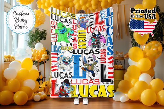 Personalized Cartoon Blanket, Horror Blanket, Custom Cartoon Blanket, Baby Blanket, Birthday Gift, Custom Name Blanket, Monogram Blanket