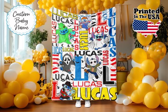 Custom Cartoon Blanket, Horror Blanket, Personalized Cartoon Blanket, Baby Blanket, Birthday Gift, Custom Name Blanket, Monogram Blanket