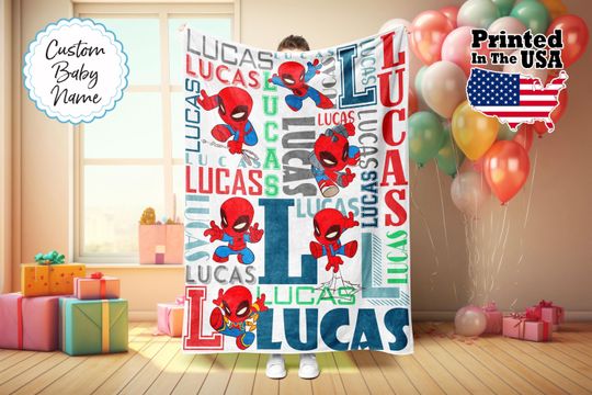 Discover Personalized Superhero Blanket, Superhero Blanket, Custom Cartoon Blanket, Baby Blanket, Birthday Gift, Custom Name Blanket,Monogram Blanket