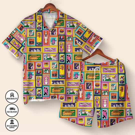 Ghibli Inspired Hawaii Shirt  Studio Ghibli Hawaiian Shirt  Anime Summer Shirt  Cute Button Up  Japanese Streetwear  Anime Lover Gift