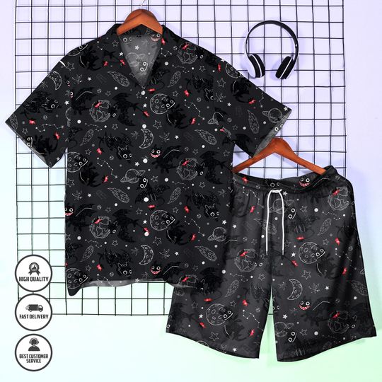 Toothless Hawaiian Shirt  How to Train Your Dragon Button Up Shirt  Cute Summer Vacation Shirt  Anime Animal Lover Gift