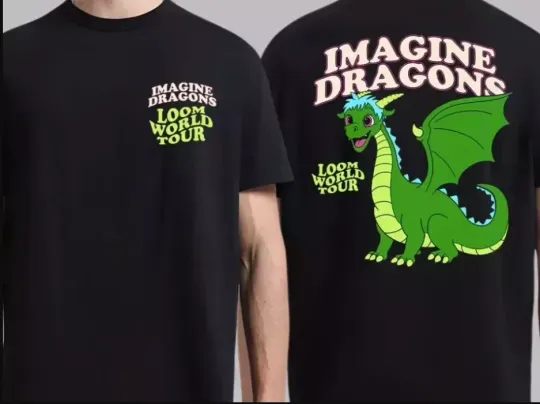Discover Imagine Dragons Loom World Tour 2024 Cartoon Unisex T-shirt, size S-5XL