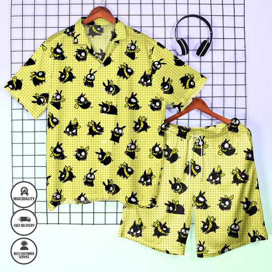 P-Chan Hawaii Shirt  Ranma 1/2 Hawaiian Button-Up  Cute Pig Anime Summer Shirt  Anime Lover Gift  Unisex Polyester Top