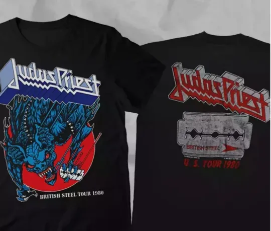 Vintage 1980 JUDAS PRIEST Band 1980 British Steel Tour T-shirt