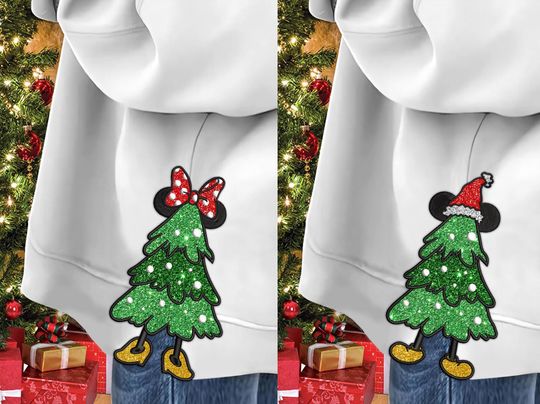Discover Mouse Christmas Side Bow Sparkle Coquette Side Bow Design, Funny Bow Appliqu Design Christmas Tree,Seam Side Bow Appliqu Sweatshirt Design