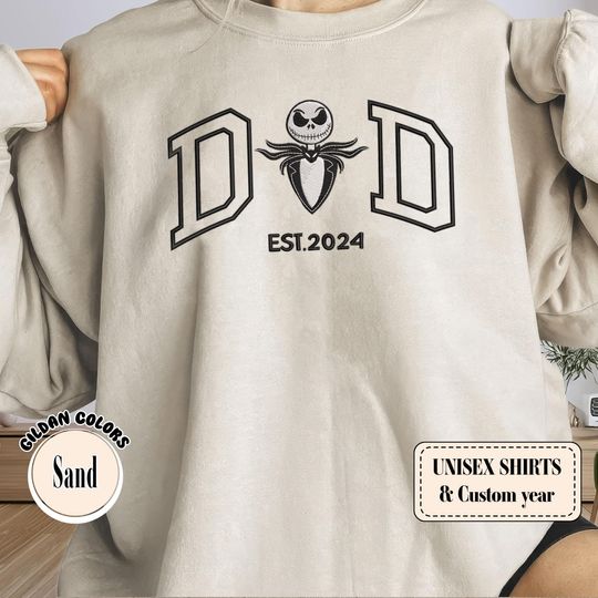 Dad Jack Skellington Nightmare Before Christmas Embroidered Sweatshirt, Dad Shirt, Gift For Dad