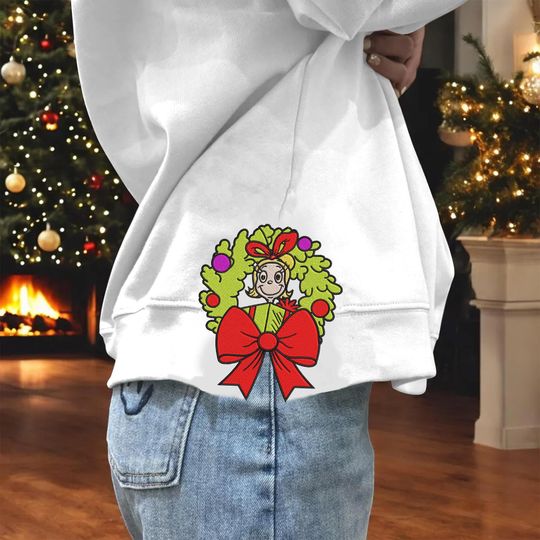 Discover Cartoon Side Bow Embroidery Design, Christmas Green Monster Bow Appliqu Embroidery Design, Side Bow Appliqu Sweatshirt Embroidery Design