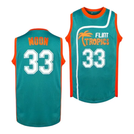 Discover Flint Tropics Jackie Moon #33 Semi Pro Movie Basketball Jersey Green Mens Medium