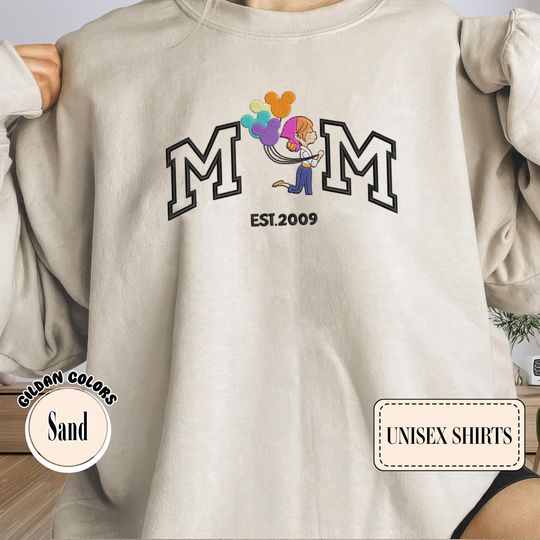 Discover Ellie Mom Embroidered Sweatshirt, Embroidered Up Movie Shirt, Perfect Mother's Day or Valentine Gift for Disney Fan, Mothers Day