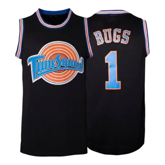 Discover Tune Squad Space Jam Bugs Bunny Basketball Movie Jersey Costume Black 3XL XXXL