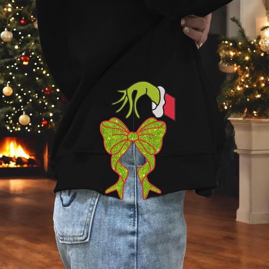 Discover Glitter Side Bow Embroidery Design, Bow Appliqu Design Heart Shape Hand from 4 to 9 inch, Side Bow Appliqu Sweatshirt Embroidery Design