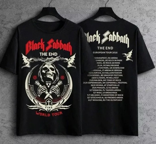 Black Sabbath The End World Tour Short Sleeve T-shirt