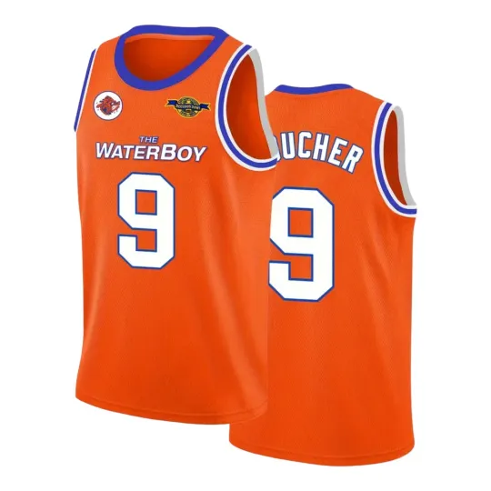 The Waterboy Bobby Boucher #9 Basketball Jersey Adam Sandler Orange